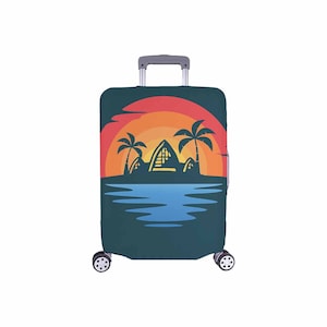 Hawaiian Sunset Luggage Cover // Travel, Suitcase, Luggage Strap, Fish Extender Gift, Disney Vacation, Cruise