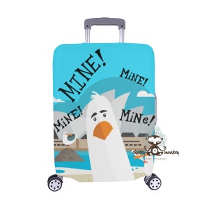 Mine Mine Sydney Seagull Luggage Cover // Travel, Suitcase, Luggage Strap, Fish Extender Gift, Disney Vacation, Cruise image 1
