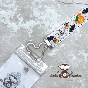 Halloween Ghost and Pumpkin Lanyard // Pin Trading, Fast Passes, Hotel Room Key, ID Badge, Fish Extender, Work, Vacation // Made in USA