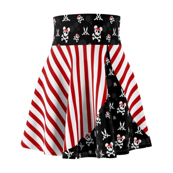 Jupe patineuse Mouse Pirate Life pour femme / / tailles XS-2XL / / nuit de pirate, voyage, cosplay, vacances, croisière, Disney Bounding / / made in USA