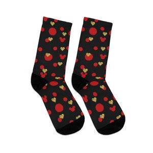 Dots and Hearts Unisex Socks // Travel, Disney Vacation, Stocking Stuffer, Fish Extender Gift, Dapper Day, Valentines // Printed in USA image 6