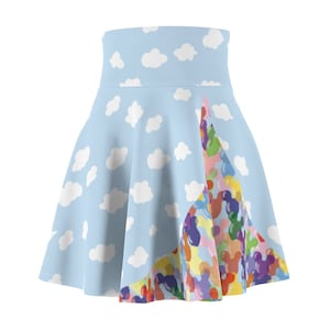 Theme Park Balloons Women&#39;s Skater Skirt // Sizes XS-2XL // Travel, Cosplay, Vacation, Cruise, Disney Bounding // Made In USA