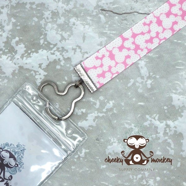 Pink Mouse Mini Polka Dot Lanyard // Pin Trading, Fast Passes, Hotel Room Key, ID Badge, Fish Extender, Work, Vacation // Made in USA