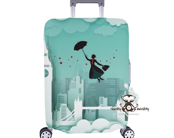 Mary Over London Luggage Cover // Travel, Suitcase, Luggage Strap, Fish Extender Gift, Disney Vacation, Cruise