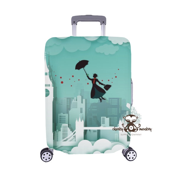 Mary Over London Luggage Cover // Travel, Suitcase, Luggage Strap, Fish Extender Gift, Disney Vacation, Cruise
