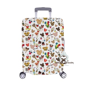 Theme Park Sweet Treats Luggage Cover // Travel, Suitcase, Fish Extender  Gift, Disney Vacation 