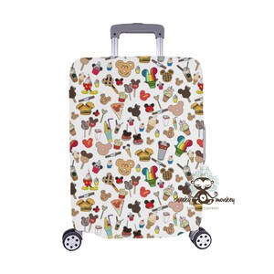 Theme Park Sweet Treats Luggage Cover // Travel, Suitcase, Fish Extender  Gift, Disney Vacation 