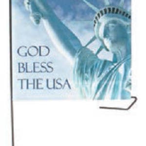 Cemetery DIY BANNER &quot;God Bless The USA&quot; for Grave-site Presentation in Remembrance of Loved Ones or Home Garden Use -