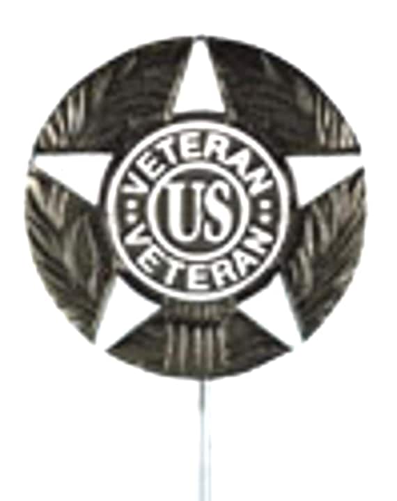 DIY Cemetery Military Emblem Faced Aluminum METAL Flag Holder for Grave-site Presentation in Honor of Loved Ones or Home Use -