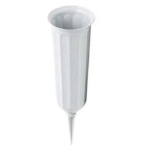 DIY Cemetery Vase for Flowers, Fluted Granite White w/ Removable Spike for Grave-site Presentation in Remembrance or Home Garden -