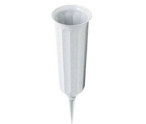 DIY Cemetery Vase for Flowers, Fluted Granite White w/ Removable Spike for Grave-site Presentation in Remembrance or Home Garden -