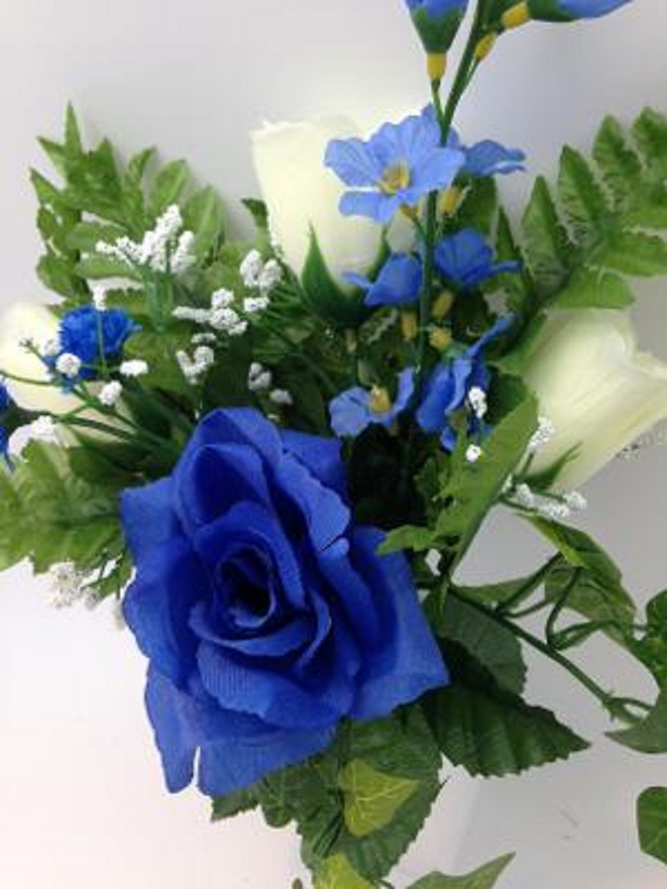 Silk Cream Rose Flowers and Crypt Mausoleum Vase With Disc Etsy