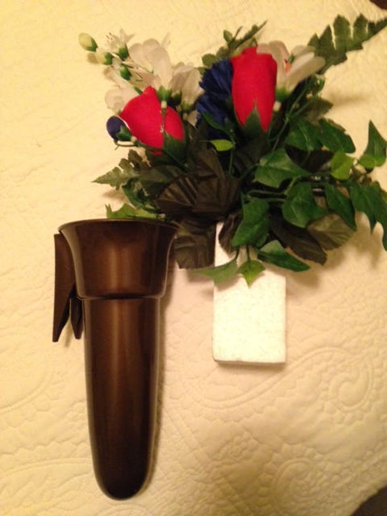 Crypt / Mausoleum Flower Vase 7.75 IN Bolt / Button Support Etsy