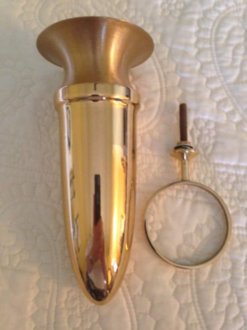 Crypt Mausoleum Niche Vase Bronze Metal 7 Inch Bolt /ring Base Etsy