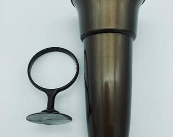 Mausoleum Crypt Brown Vase 8 IN with 2 IN Disc Base Support Ring for epoxy -