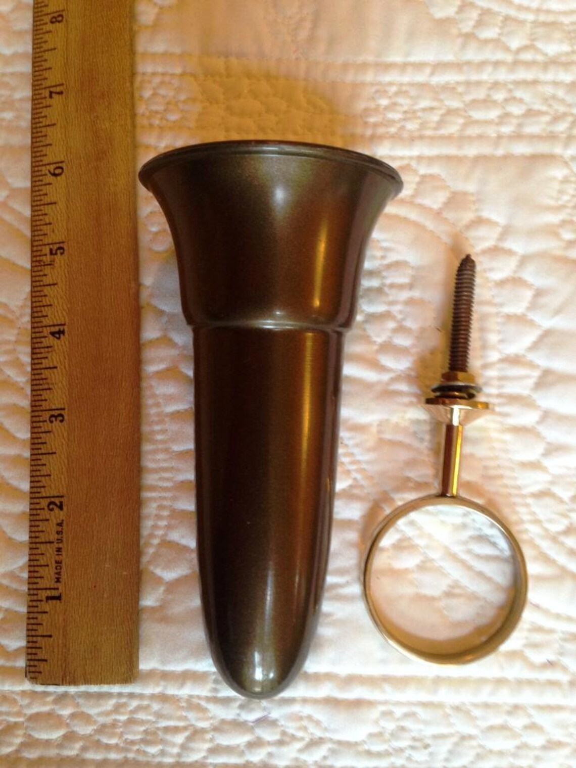 Mausoleum Crypt Vase 5.5 Inch Standard Base With Brite BRONZE Etsy