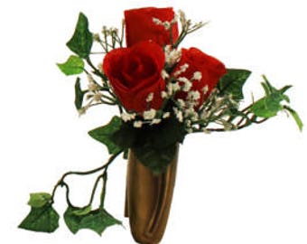 Niche Red Rose Baby&#39;s Breath Ivy - NO Vase