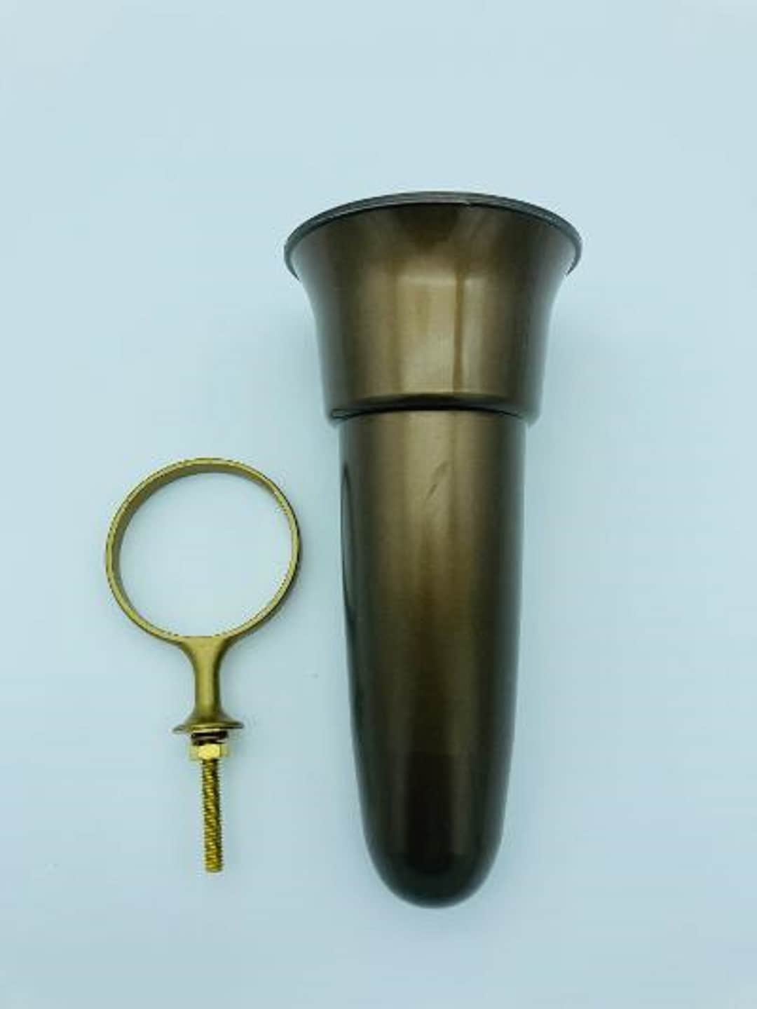 Crypt / Mausoleum Flower Bronze Color Vase 7.75 IN Standard Old GOLD Ring Support Etsy