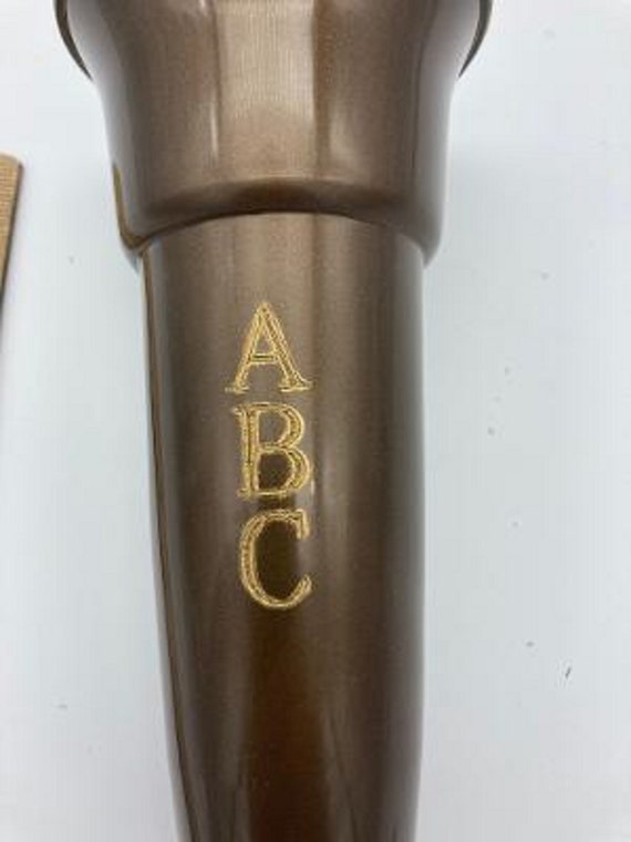 Custom Engraved Crypt Mausoleum Brown Vase (REPLECEMENT VASE) Royal Duchess 8 IN - Add 3 Personal Stacked Engraved Initials