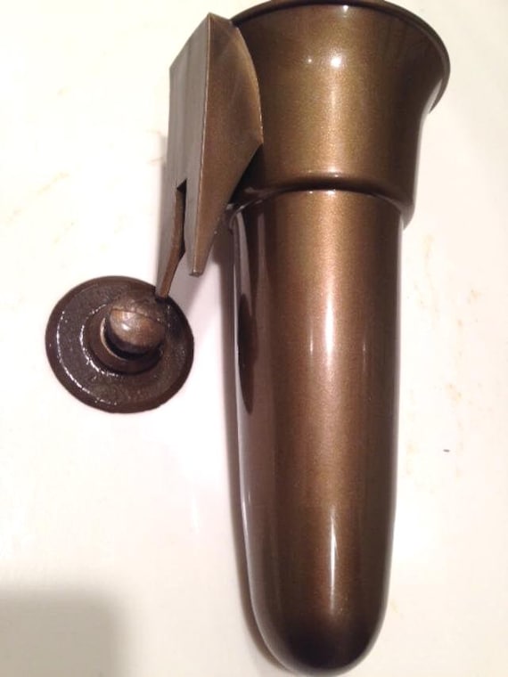 Mausoleum Crypt Brown Vase 7.75 IN - Royal Duchess - (EPOXY) Disc Button Support -
