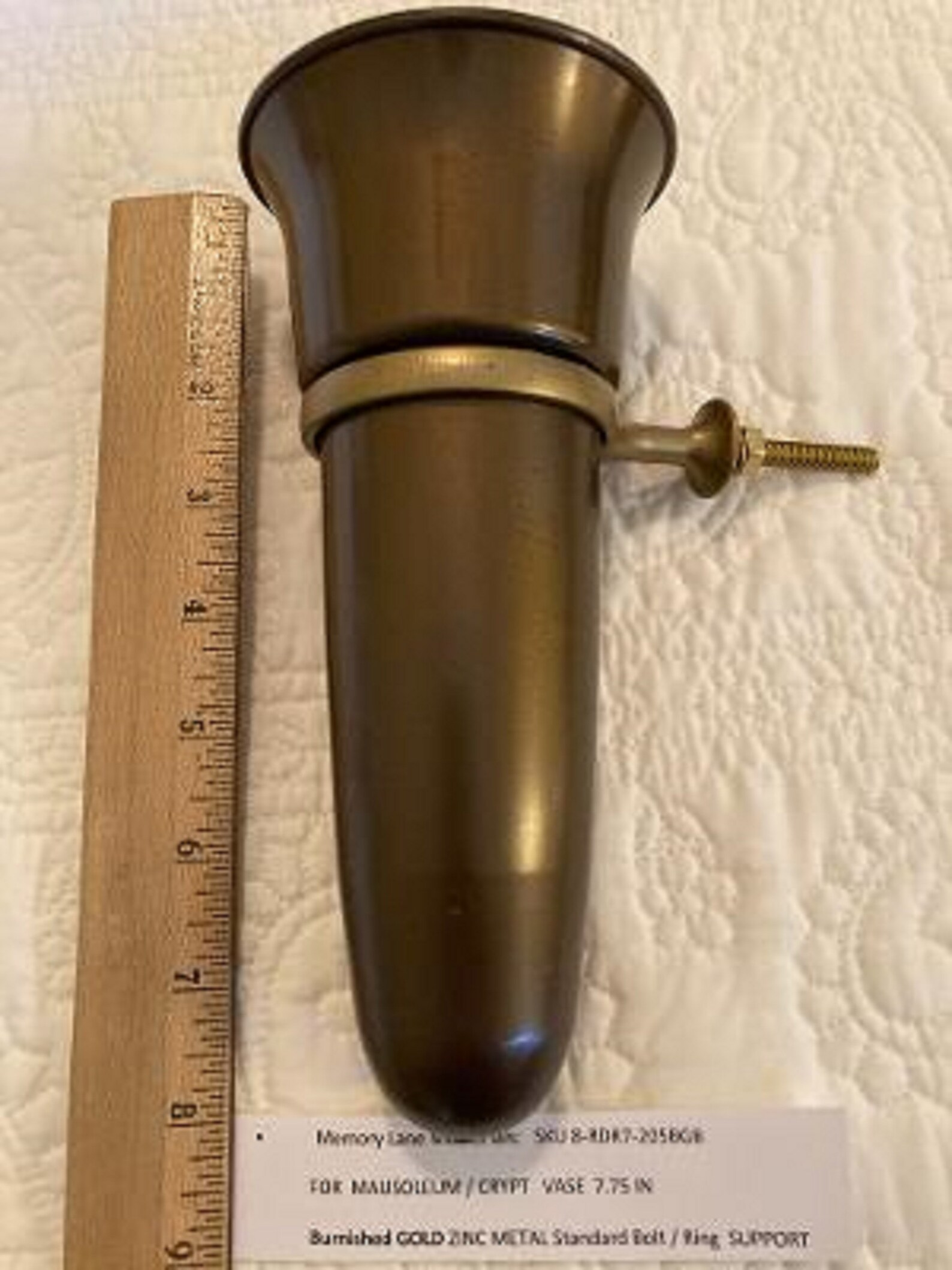 Crypt / Mausoleum Flower Vase 7.75 IN Standard Old GOLD Etsy