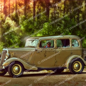 Bonnie & Clyde Original Art Print