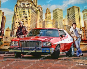 Starsky And Hutch Original Art Print