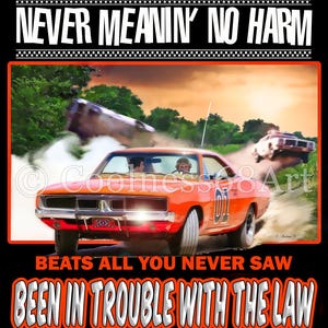 Impresión artística original con estilo de fuente de Dukes of Hazzard