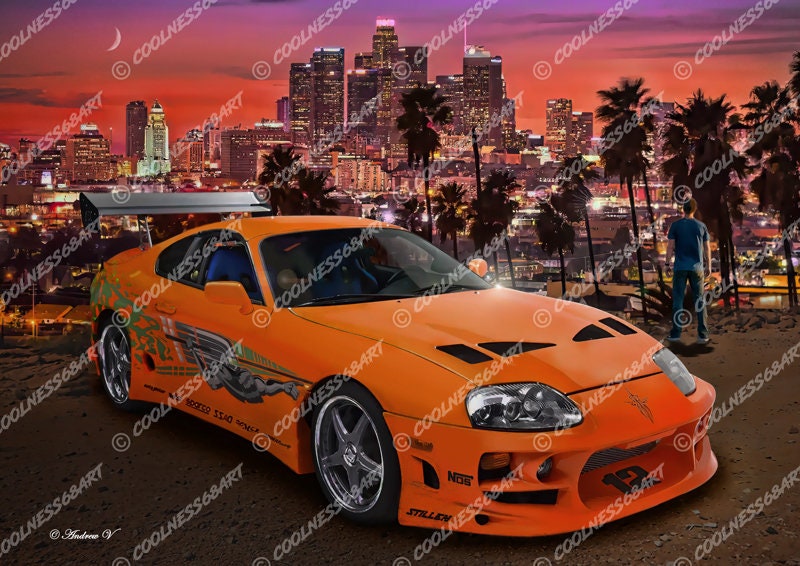 The Fast the Furious Brian s Supra Original Art Print Etsy