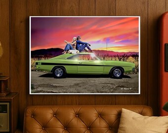 Dirty Mary Crazy Larry Original Art Print - Movie Poster