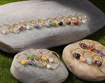Handmade Wire-Wrapped Crystal Ring