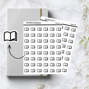 54 pcs BOOK Read Bookworm Novel Pocket Me Time Icon Foil Planner Sticker Sheet Reading