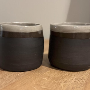 Artisan handmade black clay cups