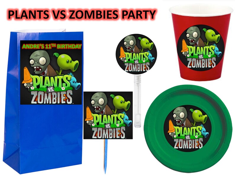 Plants Vs Zombies Party Supplies 12pcs Etsy