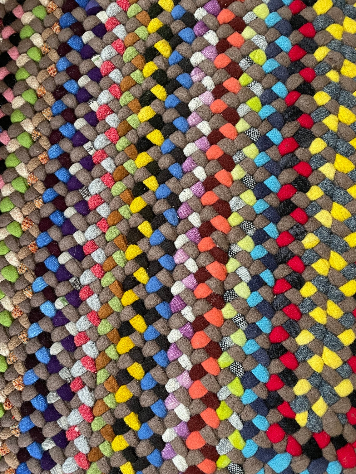 Multicolored Rectangular Braided Rug Etsy