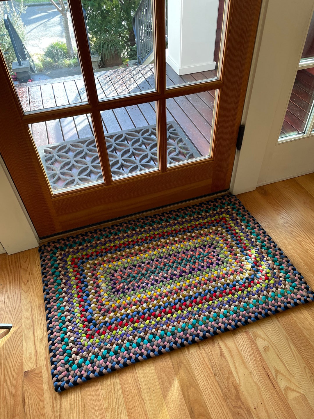 Multicolored Braided Rug Etsy