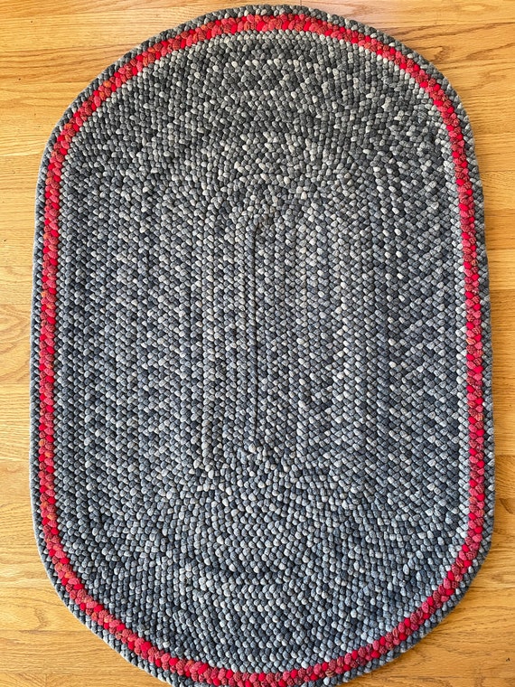 Gray Braided Rug Etsy