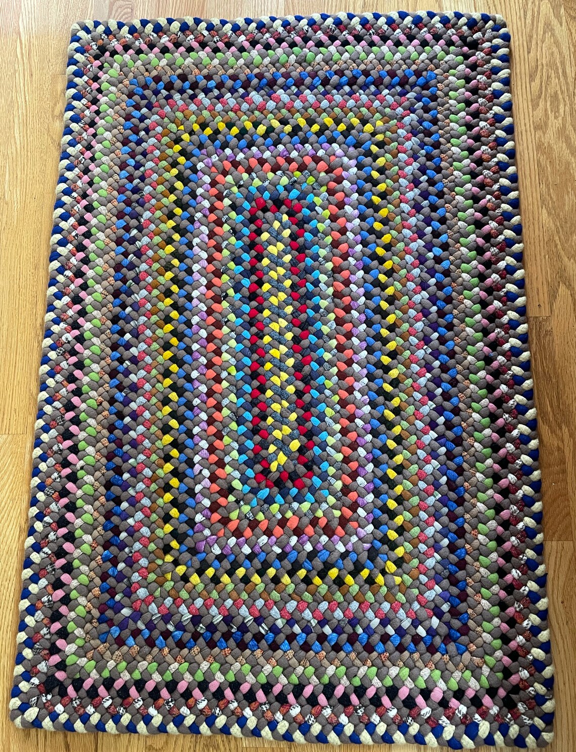 Multicolored Rectangular Braided Rug Etsy