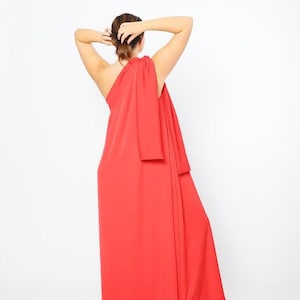 One Shoulder Dress, Party Wear, Red Dress, Maxi Dress, Formal Dress, Plus Size Clothing, Cocktail Dress, Sleeveless Dress, Romance Dress