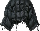Oversized black jacket Quilted bomber Loose coat Plus size winter jacket Winter coat Avant Garde womens jacket Asymmetric black coat