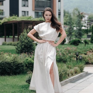 Womens Clothing Sets, Linen Outfit With Skirt And Crop Top, Linen Maxi Skirt, Fall Style Top, Plus Size Clothing, Wedding Guest Outfit