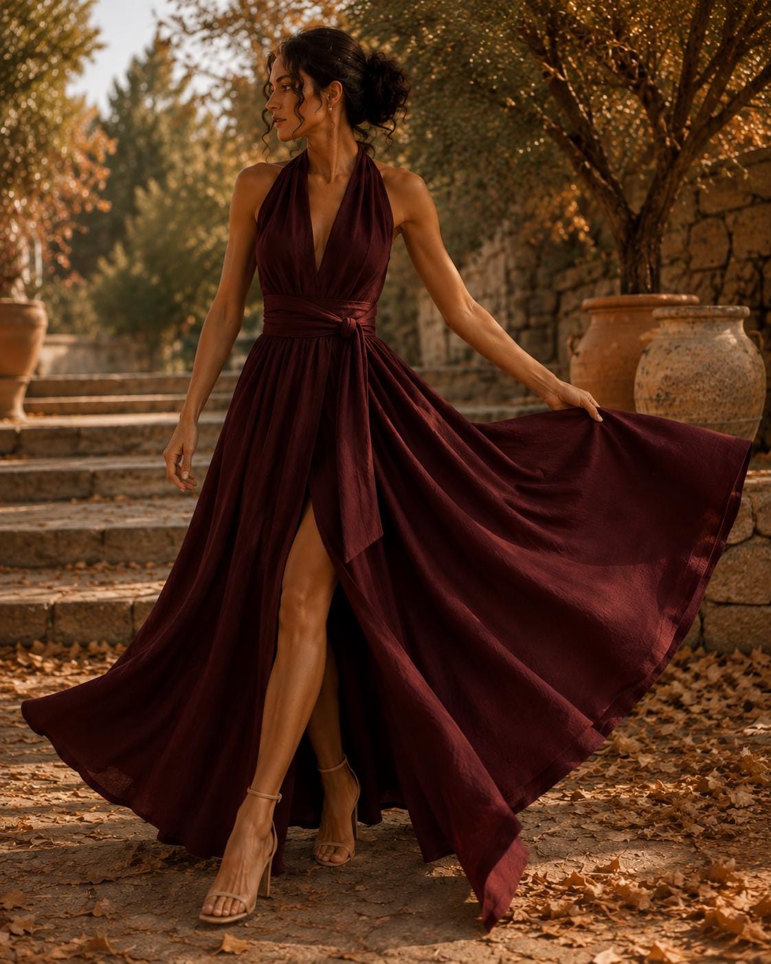 Red Grecian Dress
