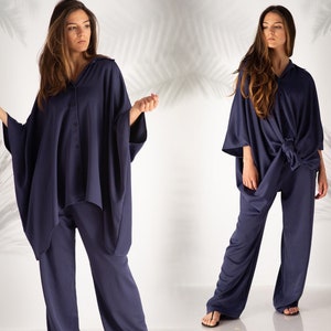 Wedding Womens Clothing Set, 2 Piece Set Women Tunic And Pants, Plus Size Clothing, Palazzo Pants, Wedding Guest Outfit,  Summer Style