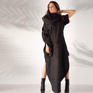 Avant Garde Dress, Futuristic Clothing, Spring Style, Dystopian Clothing, Womens Clothing, Gothic Linen Dress, Post Apocalyptic, Cyberpunk