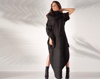 Avant Garde Dress -US PREPAID TARIFFS- Futuristic Clothing, Summer Style, Dystopian Clothing, Womens Clothing, Linen Dress, Post Apocalyptic