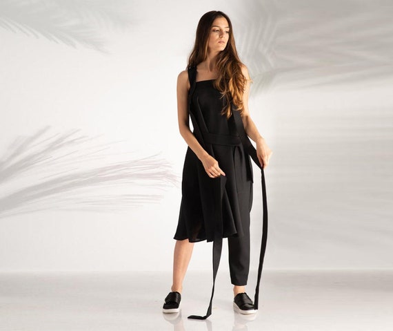 Buy Black Jumpsuit Women Oversized Romper Japanese Style
