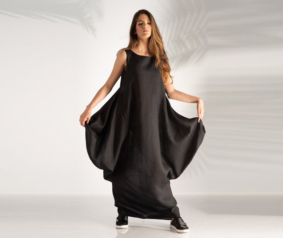 Black Lotus Linen Dress main image 0
