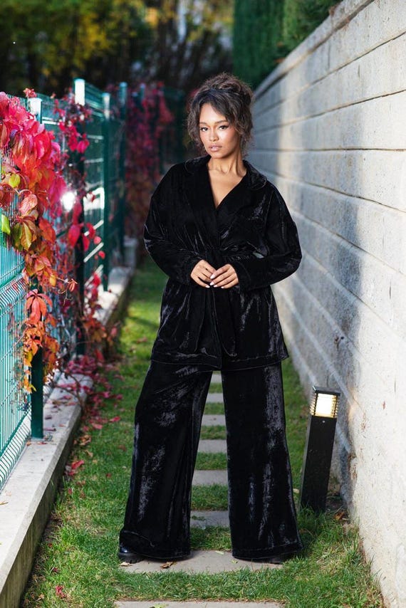 Pijama de terciopelo, conjunto de piezas, ropa de estar por casa