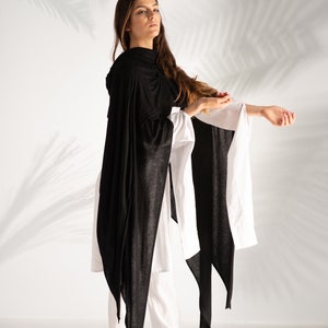 Cardigan Women, Black Long Cardigan, Asymmetrical Cardigan, Plus Size Clothing, Womens Clothing, Extravagant Cardigan, Witchy Vest, Succubus image 2