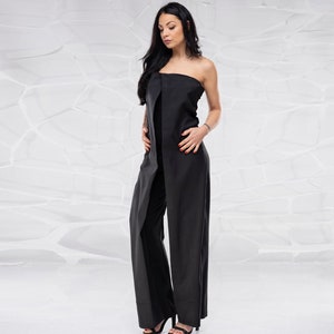 Strapless Jumpsuit, Party Wear, Formal Dressy Jumpsuit, Wedding Guest Outfit, Elegant Jumpsuit, Palazzo Jumpsuit, Wide Leg Jumpsuit,Cocktail